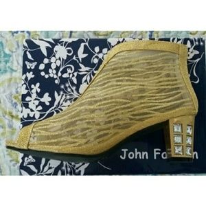 New Never Worn Gold Sheer Bootie